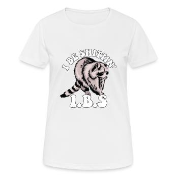 Sensibilisation au SCI raton laveur Je suis une blague sur les toilettes de Shittin - T-shirt respirant Femme - blanc - Devant - AI Model Female 172 dark (172cm)
