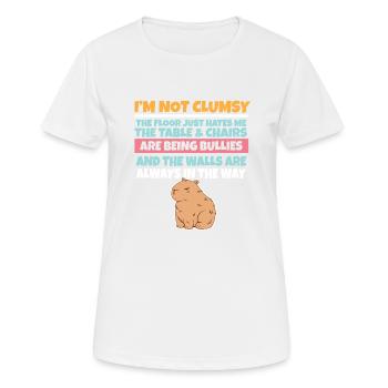 I'm Not Clumsy The Floor Hates Me Foolish Capybara - Women's Breathable T-Shirt - white - Front - AI Model Female 172 dark (172cm)