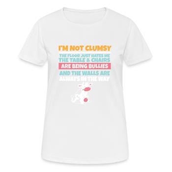 I'm Not Clumsy The Floor Hates Me Foolish Cow - Women's Breathable T-Shirt - white - Front - AI Model Female 172 dark (172cm)