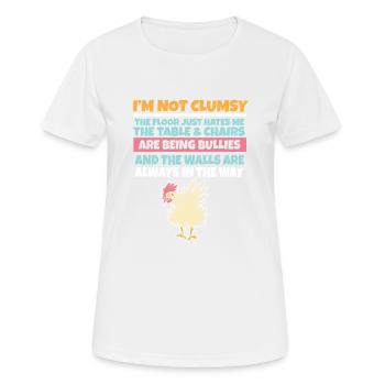 I'm Not Clumsy The Floor Hates Me Foolish Chicken - Women's Breathable T-Shirt - white - Front - AI Model Female 172 dark (172cm)