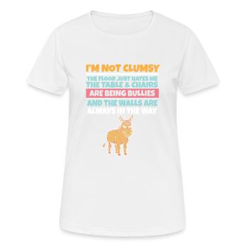 I'm Not Clumsy The Floor Hates Me Foolish Donkey - Women's Breathable T-Shirt - white - Front - AI Model Female 172 dark (172cm)