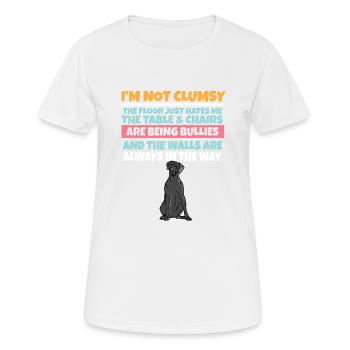 I'm Not Clumsy The Floor Hates Me Foolish Dog - Women's Breathable T-Shirt - white - Front - AI Model Female 172 dark (172cm)