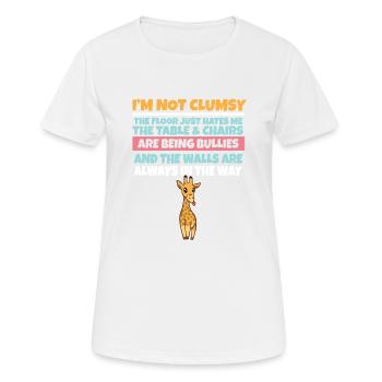 I'm Not Clumsy The Floor Hates Me Foolish Giraffe - Women's Breathable T-Shirt - white - Front - AI Model Female 172 dark (172cm)