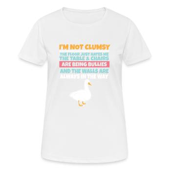 I'm Not Clumsy The Floor Hates Me Foolish Duck - Women's Breathable T-Shirt - white - Front - AI Model Female 172 dark (172cm)