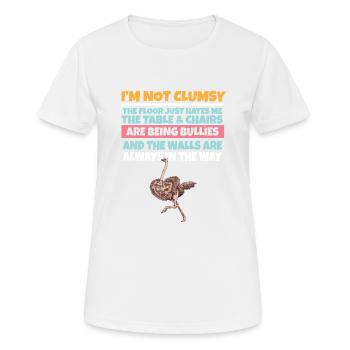 I'm Not Clumsy The Floor Hates Me Foolish Ostrich - Women's Breathable T-Shirt - white - Front - AI Model Female 172 dark (172cm)