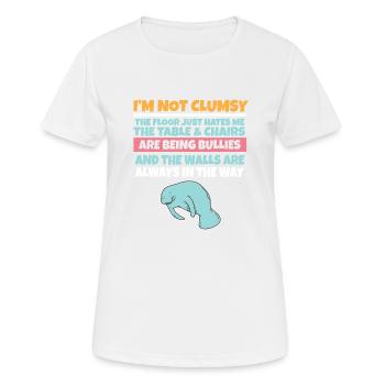 I'm Not Clumsy The Floor Hates Me Foolish Manatee - Women's Breathable T-Shirt - white - Front - AI Model Female 172 dark (172cm)