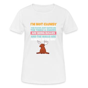 I'm Not Clumsy The Floor Hates Me Foolish Moose - Women's Breathable T-Shirt - white - Front - AI Model Female 172 dark (172cm)