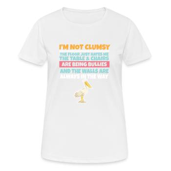 I'm Not Clumsy The Floor Hates Me Foolish Pelican - Women's Breathable T-Shirt - white - Front - AI Model Female 172 dark (172cm)