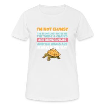 I'm Not Clumsy The Floor Hates Me Foolish Turtle - Women's Breathable T-Shirt - white - Front - AI Model Female 172 dark (172cm)