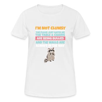 I'm Not Clumsy The Floor Hates Me Foolish Raccoon - Women's Breathable T-Shirt - white - Front - AI Model Female 172 dark (172cm)