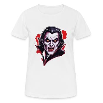 Vampire / Dracula / Suceur de sang / Halloween / Mythe - T-shirt respirant Femme - blanc - Devant - AI Model Female 172 dark (172cm)