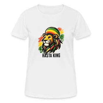 Jamaika Rasta Löwe - Frauen T-Shirt atmungsaktiv - Weiß - Vorne - AI Model Female 172 dark (172cm)