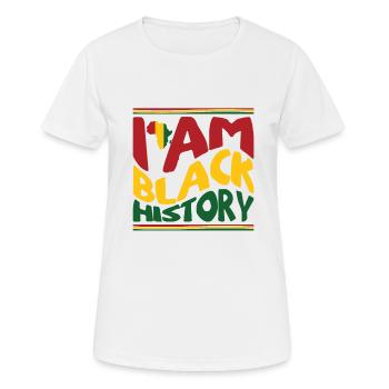 Je suis le mois de l’histoire des Noirs fierté afro-américaine Ce - T-shirt respirant Femme - blanc - Devant - AI Model Female 172 dark (172cm)