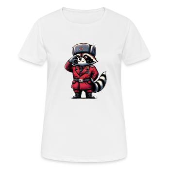 Dessin animé de raton laveur communiste - T-shirt respirant Femme - blanc - Devant - AI Model Female 172 dark (172cm)