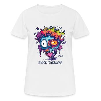 Thérapie de choc : Visage aux couleurs folles - T-shirt respirant Femme - blanc - Devant - AI Model Female 172 dark (172cm)