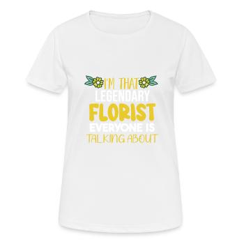 Designer floral Fleuriste Fleuriste Fleuriste - T-shirt respirant Femme - blanc - Devant - AI Model Female 172 dark (172cm)