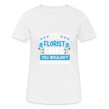 Designer floral Fleuriste Fleuriste Fleuriste - T-shirt respirant Femme - blanc - Devant - AI Model Female 172 dark (172cm)