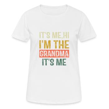 It's Me Hi I'm The Grandma It's Me Vintage Funny - Women's Breathable T-Shirt - white - Front - AI Model Female 172 dark (172cm)