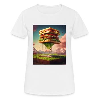 3D Burgerwürfel: Digitale Kunst - Frauen T-Shirt atmungsaktiv - Weiß - Vorne - AI Model Female 172 dark (172cm)