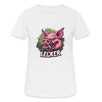 Sausage, bacon and delicious pig's head pork - Women's Breathable T-Shirt - white - Front - AI Model Female 172 dark (172cm)