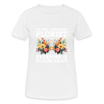 Designer floral Fleuriste Fleuriste Fleuriste - T-shirt respirant Femme - blanc - Devant - AI Model Female 172 dark (172cm)