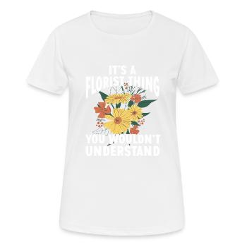 Designer floral Fleuriste Fleuriste Fleuriste - T-shirt respirant Femme - blanc - Devant - AI Model Female 172 dark (172cm)