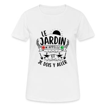 Humour jardinage jardin jardiner - T-shirt respirant Femme - blanc - Devant - AI Model Female 172 dark (172cm)
