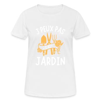 Je peux pas j ai jardin - T-shirt respirant Femme - blanc - Devant - AI Model Female 172 dark (172cm)