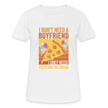Pizza et crème glacée : mes vrais amours - T-shirt respirant Femme - blanc - Devant - AI Model Female 172 dark (172cm)
