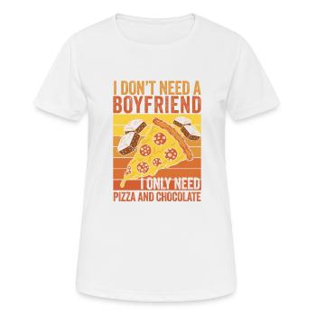 Pizza et chocolat : mes vrais amours - T-shirt respirant Femme - blanc - Devant - AI Model Female 172 dark (172cm)