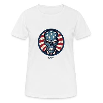 The Patriotic Skull - Women's Breathable T-Shirt - white - Front - AI Model Female 172 dark (172cm)