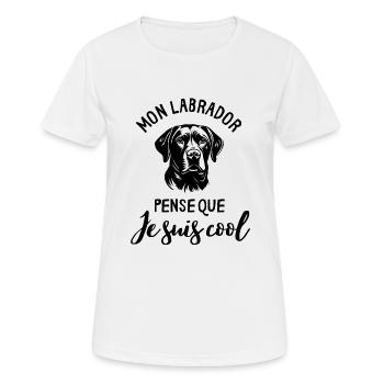 Labrador sport canin - T-shirt respirant Femme - blanc - Devant - AI Model Female 172 dark (172cm)