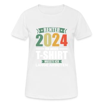 Pension de retraite Pension de pensionné 2024 - T-shirt respirant Femme - blanc - Devant - AI Model Female 172 dark (172cm)