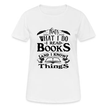 reading read books - Women's Breathable T-Shirt - white - Front - AI Model Female 172 dark (172cm)