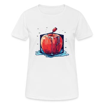 Würfel Apfel Cube Apple - Frauen T-Shirt atmungsaktiv - Weiß - Vorne - AI Model Female 172 dark (172cm)