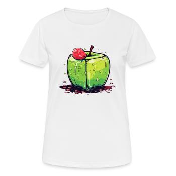 Würfel Apfel Cube Apple - Frauen T-Shirt atmungsaktiv - Weiß - Vorne - AI Model Female 172 dark (172cm)