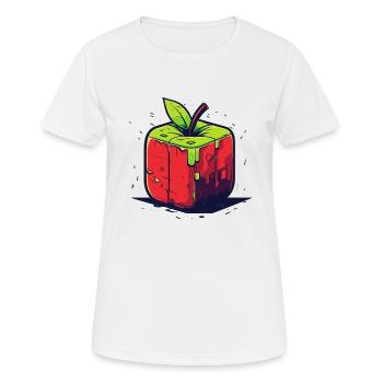 Würfel Apfel Cube Apple - Frauen T-Shirt atmungsaktiv - Weiß - Vorne - AI Model Female 172 dark (172cm)