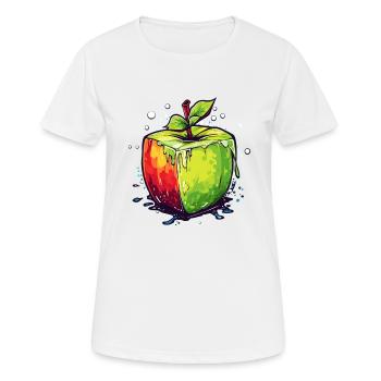 Würfel Apfel Cube Apple - Frauen T-Shirt atmungsaktiv - Weiß - Vorne - AI Model Female 172 dark (172cm)