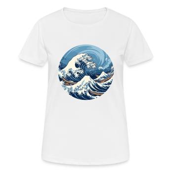 Große Welle The Great Wave Kanagawa - Women's Breathable T-Shirt - white - Front - AI Model Female 172 dark (172cm)