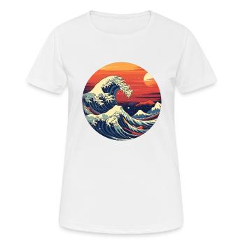 Große Welle The Great Wave Kanagawa - Women's Breathable T-Shirt - white - Front - AI Model Female 172 dark (172cm)