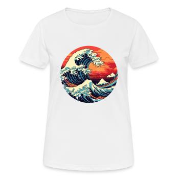 Große Welle The Great Wave Kanagawa - Women's Breathable T-Shirt - white - Front - AI Model Female 172 dark (172cm)