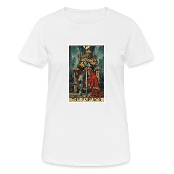 Carte de tarot L’Empereur Le Souverain - T-shirt respirant Femme - blanc - Devant - AI Model Female 172 dark (172cm)
