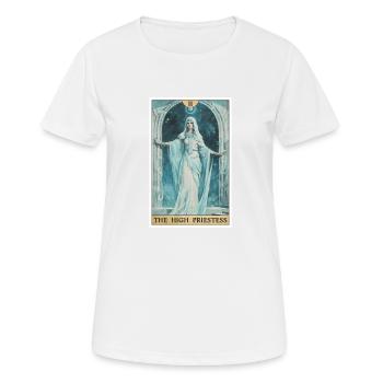 Carte de Tarot La Grande Prêtresse La Grande Prêtresse - T-shirt respirant Femme - blanc - Devant - AI Model Female 172 dark (172cm)