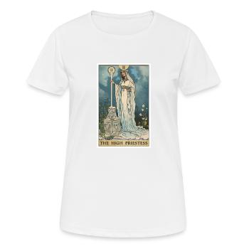 Carte de Tarot La Grande Prêtresse La Grande Prêtresse - T-shirt respirant Femme - blanc - Devant - AI Model Female 172 dark (172cm)