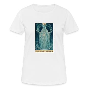 Carte de Tarot La Grande Prêtresse La Grande Prêtresse - T-shirt respirant Femme - blanc - Devant - AI Model Female 172 dark (172cm)