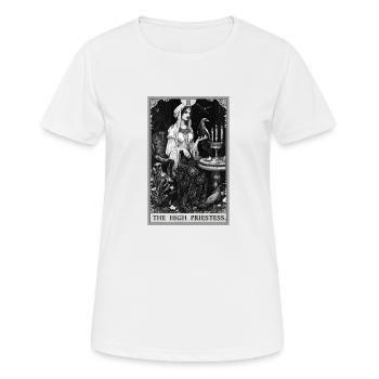 Carte de Tarot La Grande Prêtresse La Grande Prêtresse - T-shirt respirant Femme - blanc - Devant - AI Model Female 172 dark (172cm)