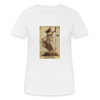 Tarot Cards Tarot Card Justice Justice - Women's Breathable T-Shirt - white - Front - AI Model Female 172 dark (172cm)