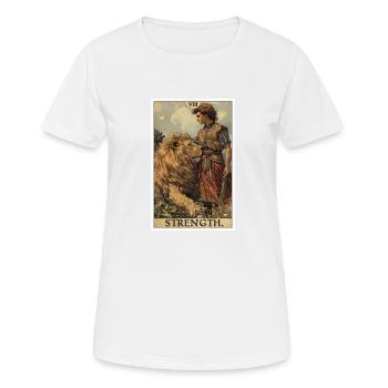Tarotkarten Tarotkarte Strength Kraft - Frauen T-Shirt atmungsaktiv - Weiß - Vorne - AI Model Female 172 dark (172cm)