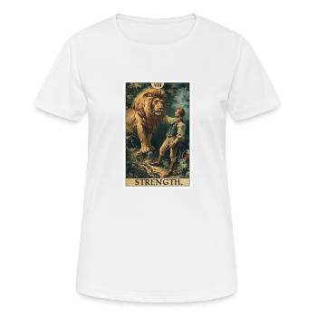 Tarotkarten Tarotkarte Strength Kraft - Frauen T-Shirt atmungsaktiv - Weiß - Vorne - AI Model Female 172 dark (172cm)