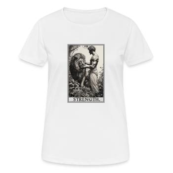 Tarotkarten Tarotkarte Strength Kraft - Frauen T-Shirt atmungsaktiv - Weiß - Vorne - AI Model Female 172 dark (172cm)